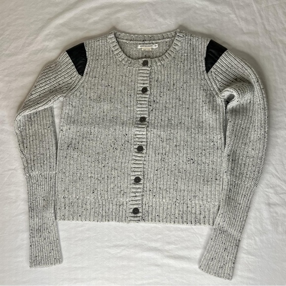 NEW Paper Denim & Cloth Beige Flecked Wool Button Up Cardigan Sweater - Picture 12 of 15